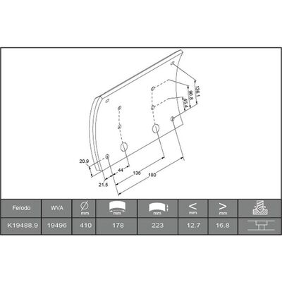 SET REMBELEG 220MM 1E OVERMAAT OEM FERODO